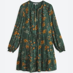 Daniel Rainn Green Dress with Orange Floral Pattern